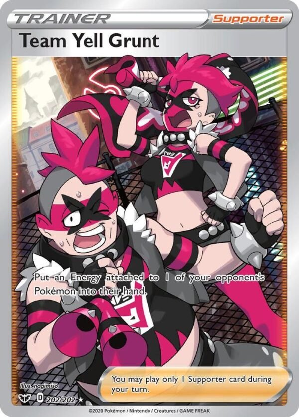 Team Yell Grunt (Full Art) 202/202 Holofoil SWSH01: Sword & Shield Base Set Team Yell Grunt (Full Art) 202/202 Holofoil SWSH01: Sword & Shield Base Set