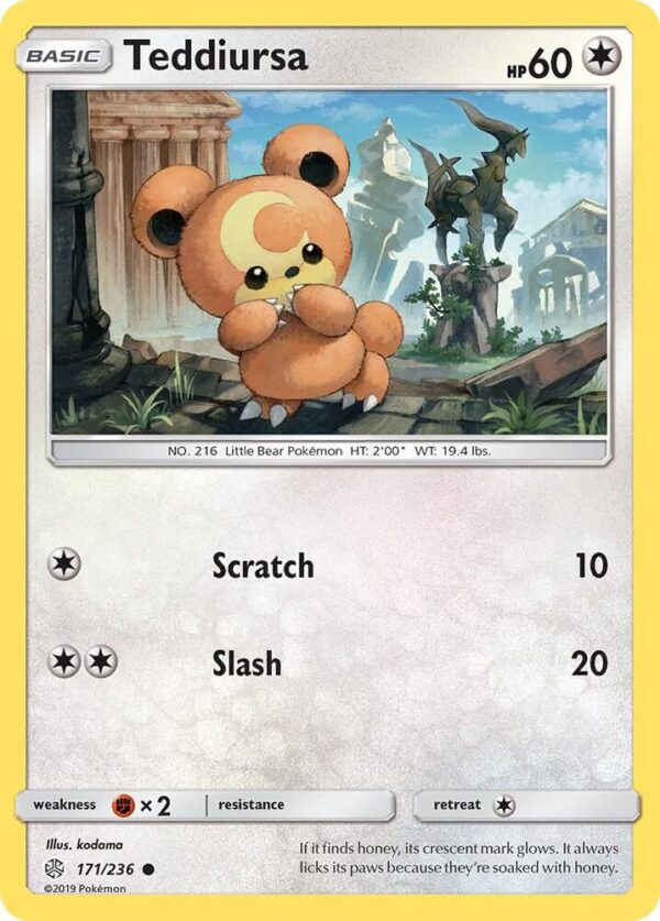 Teddiursa 171/236 Reverse Holofoil SM – Cosmic Eclipse Teddiursa 171/236 Reverse Holofoil SM – Cosmic Eclipse