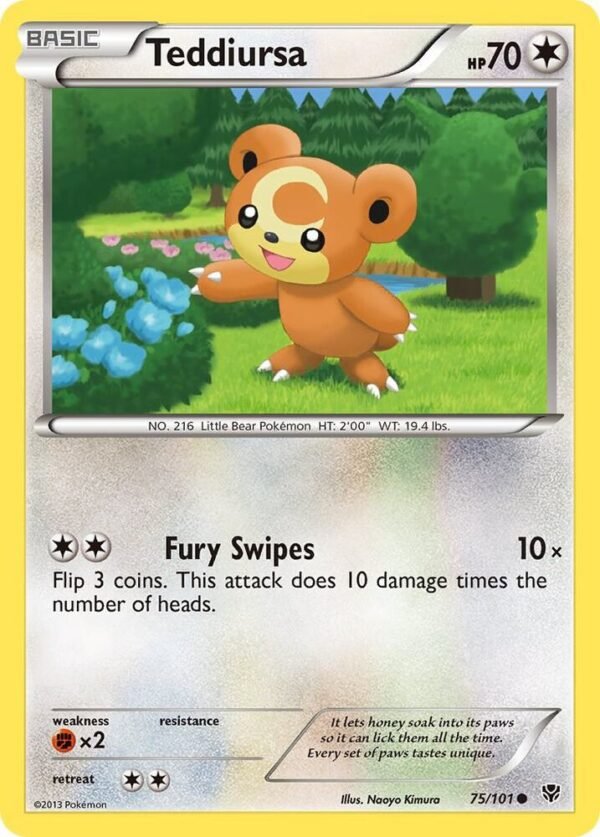 Teddiursa 75/101 Reverse Holofoil Plasma Blast Teddiursa 75/101 Reverse Holofoil Plasma Blast