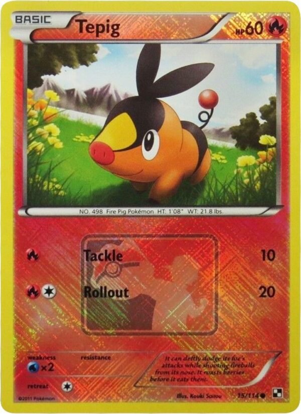 Tepig 15/114 (League Promo) 015/114 Reverse Holofoil League & Championship Cards Tepig 15/114 (League Promo) 015/114 Reverse Holofoil League & Championship Cards