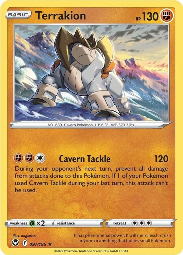 Terrakion 097/195 Holofoil SWSH12: Silver Tempest