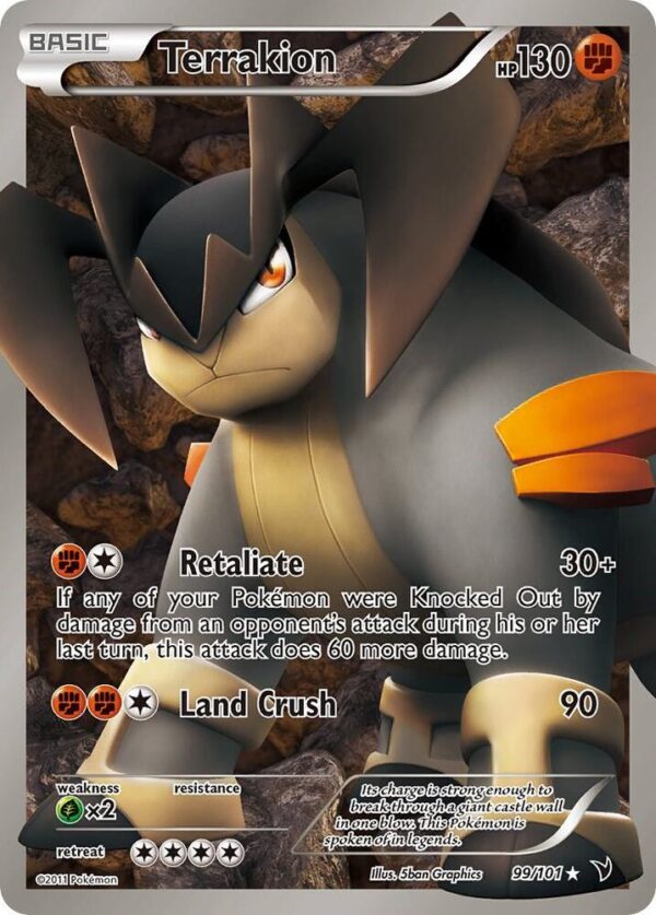 Terrakion (99 Full Art) 99/101 Holofoil Noble Victories