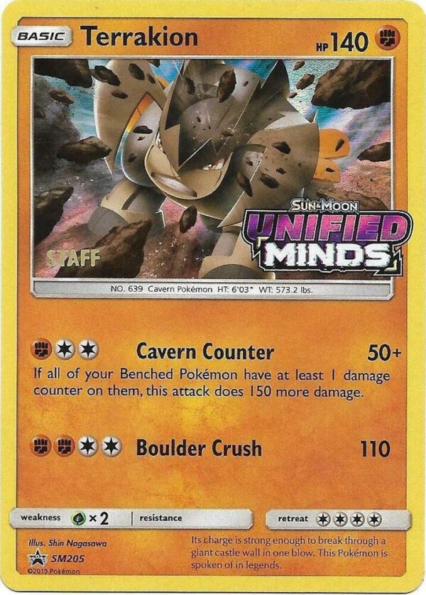 Terrakion SM205 (Prerelease) [Staff] Holofoil SM Promos