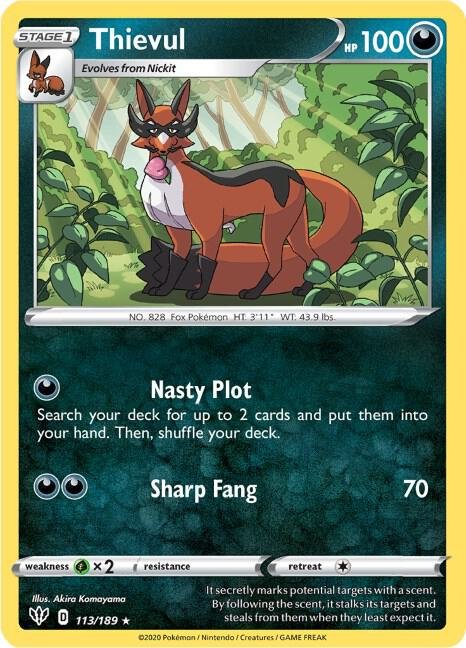 Thievul 113/189 Reverse Holofoil SWSH03: Darkness Ablaze