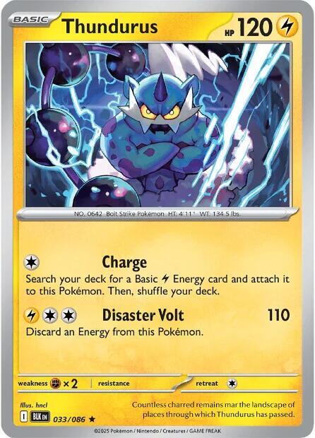 Thundurus 033/086 Reverse Holofoil SV: Black Bolt