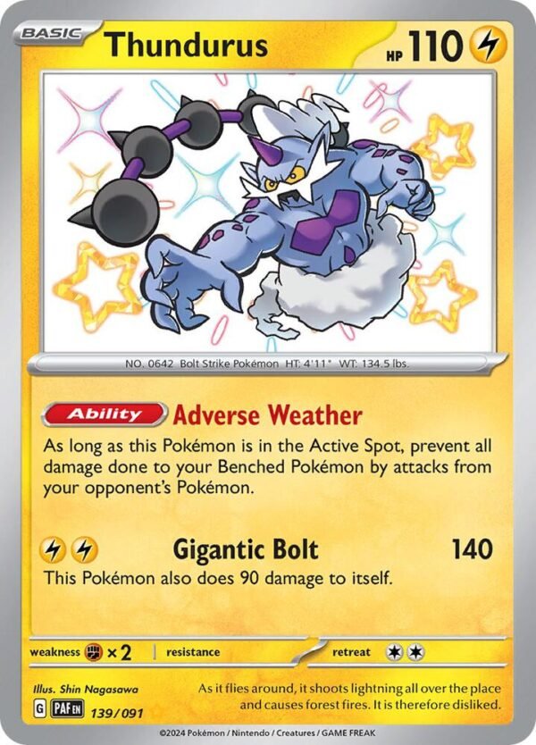 Thundurus 139/091 Holofoil SV: Paldean Fates Thundurus 139/091 Holofoil SV: Paldean Fates