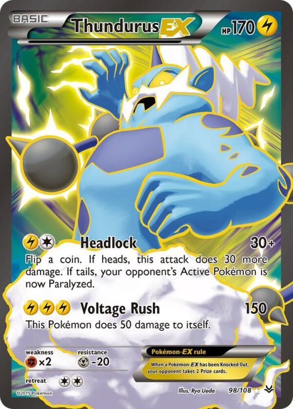 Thundurus EX (98 Full Art) 98/108 Holofoil XY – Roaring Skies Thundurus EX (98 Full Art) 98/108 Holofoil XY – Roaring Skies