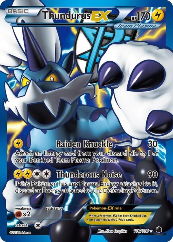 Thundurus EX (Team Plasma) (110 Full Art) 110/116 Holofoil Plasma Freeze Thundurus EX (Team Plasma) (110 Full Art) 110/116 Holofoil Plasma Freeze
