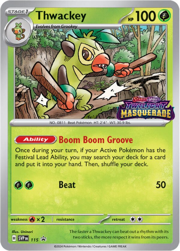 Thwackey 115 Holofoil SV: Scarlet & Violet Promo Cards Thwackey 115 Holofoil SV: Scarlet & Violet Promo Cards