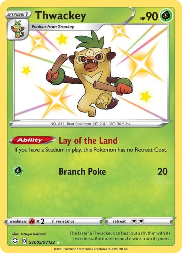 Thwackey SV005/SV122 Holofoil Shining Fates: Shiny Vault Thwackey SV005/SV122 Holofoil Shining Fates: Shiny Vault