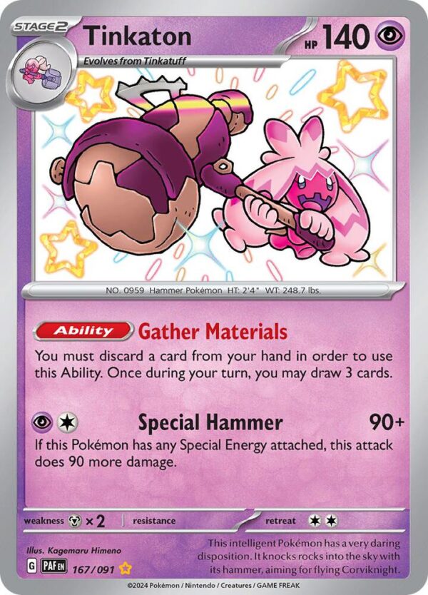 Tinkaton 167/091 Holofoil SV: Paldean Fates Tinkaton 167/091 Holofoil SV: Paldean Fates