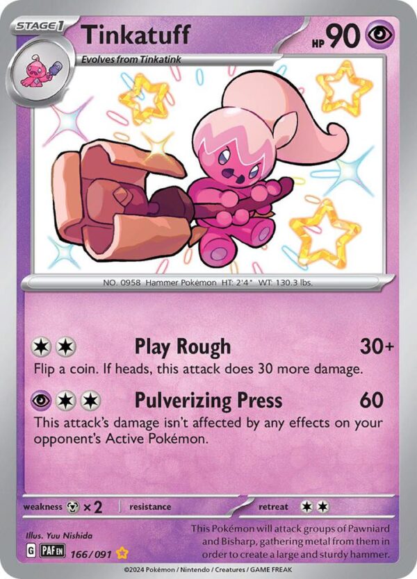 Tinkatuff 166/091 Holofoil SV: Paldean Fates Tinkatuff 166/091 Holofoil SV: Paldean Fates