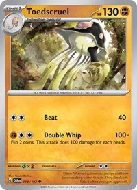 Toedscruel | 119/197 | Reverse Holofoil | SV03: Obsidian Flames