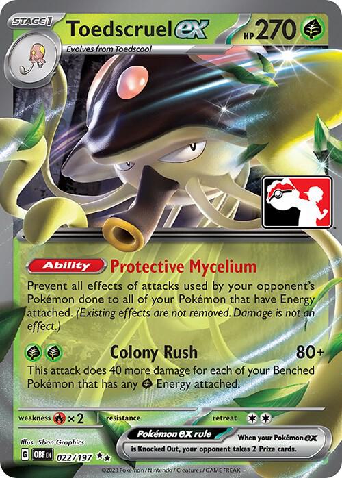 Toedscruel ex 022/197 Holofoil Prize Pack Series Cards