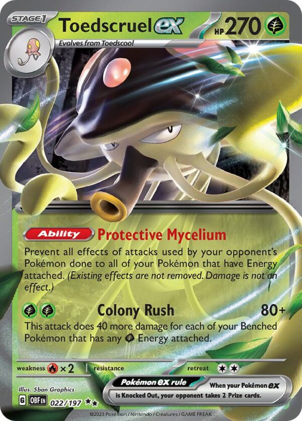 Toedscruel ex 022/197 Holofoil SV03: Obsidian Flames Toedscruel ex 022/197 Holofoil SV03: Obsidian Flames