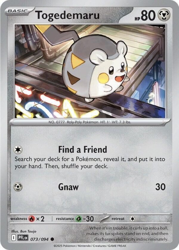Togedemaru 073/094 Reverse Holofoil ME02: Phantasmal Flames