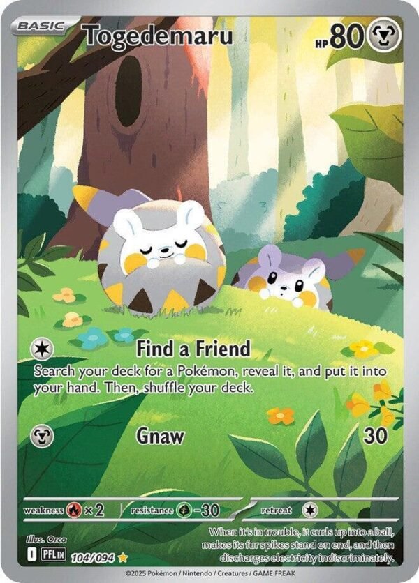 Togedemaru 104/094 Holofoil ME02: Phantasmal Flames Togedemaru 104/094 Holofoil ME02: Phantasmal Flames