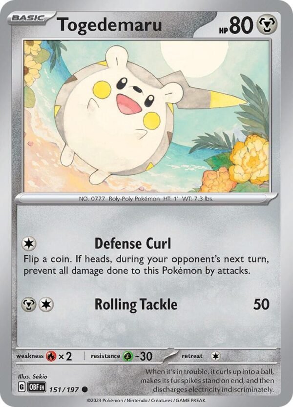 Togedemaru 151/197 Normal SV03: Obsidian Flames Togedemaru 151/197 Normal SV03: Obsidian Flames