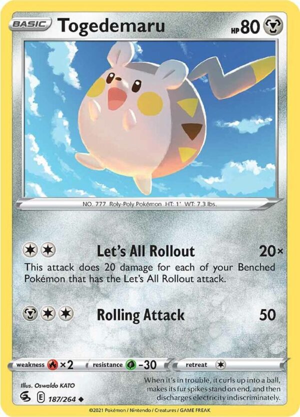 Togedemaru 187/264 Normal SWSH08: Fusion Strike