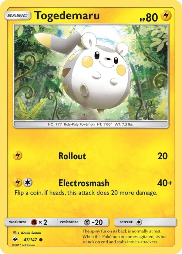 Togedemaru 47/147 Normal SM – Burning Shadows