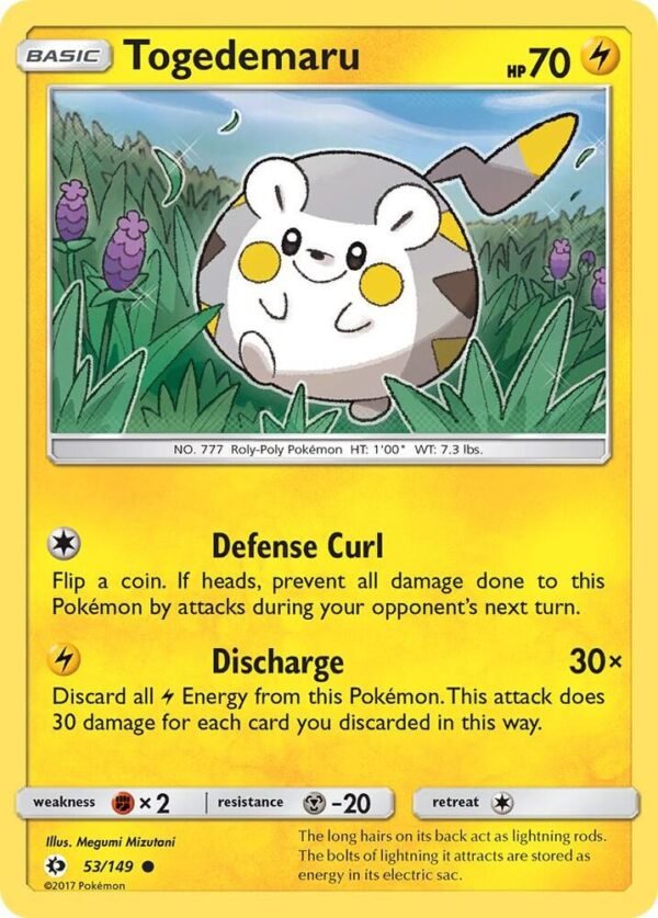 Togedemaru 53/149 Normal SM Base Set Togedemaru 53/149 Normal SM Base Set