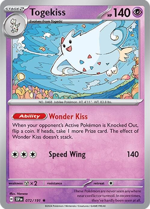 Togekiss 072/191 Reverse Holofoil SV08: Surging Sparks