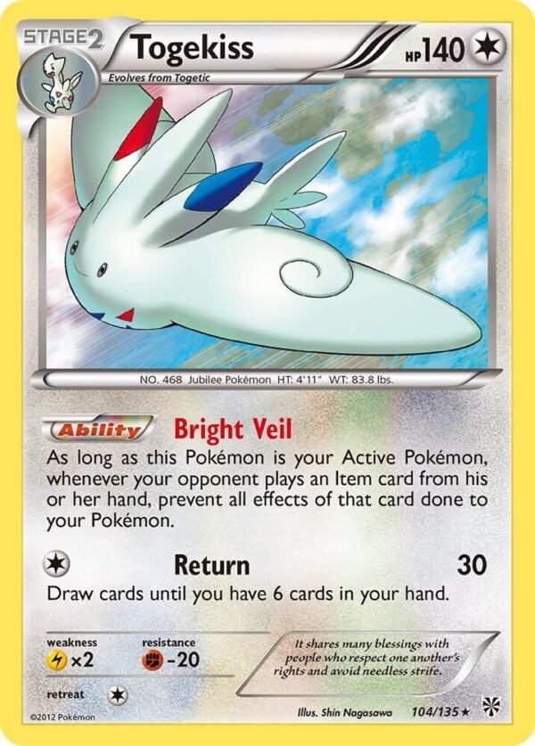 Togekiss 104/135 Holofoil Plasma Storm Togekiss 104/135 Holofoil Plasma Storm