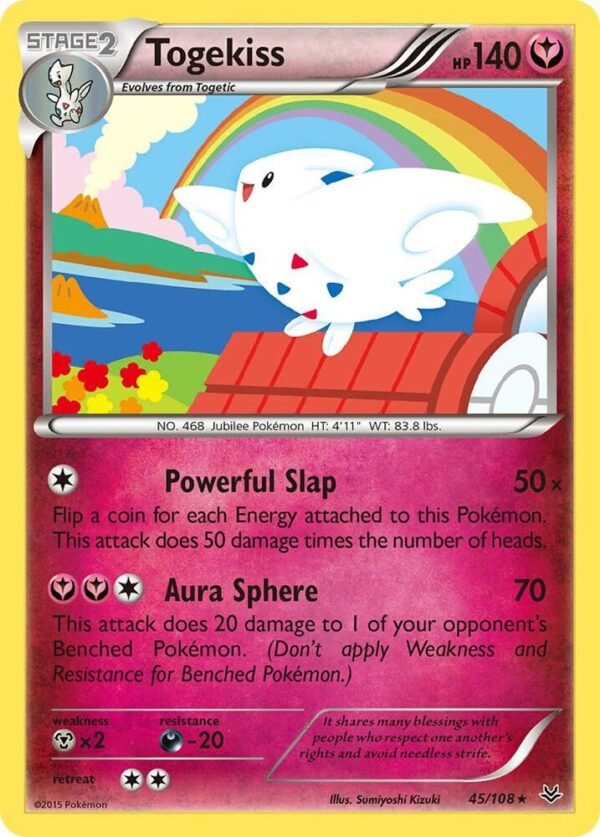 Togekiss (45) 45/108 Reverse Holofoil XY – Roaring Skies Togekiss (45) 45/108 Reverse Holofoil XY – Roaring Skies