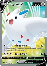 Togekiss V (Full Art) | 178/185 | Holofoil | SWSH04: Vivid Voltage