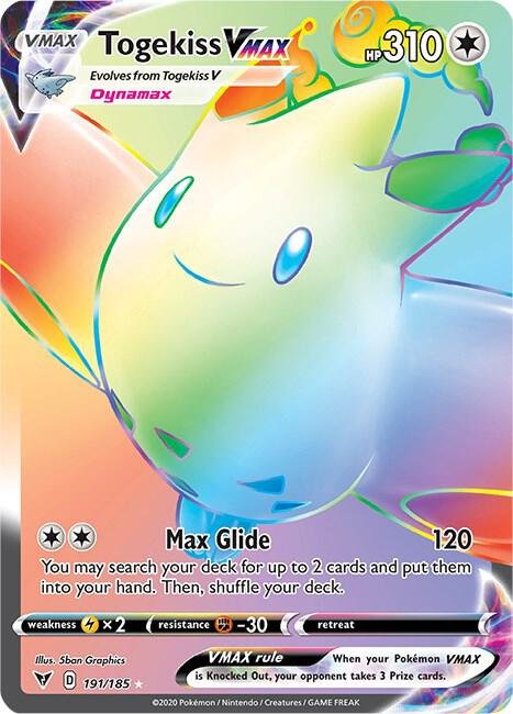 Togekiss VMAX (Secret) 191/185 Holofoil SWSH04: Vivid Voltage