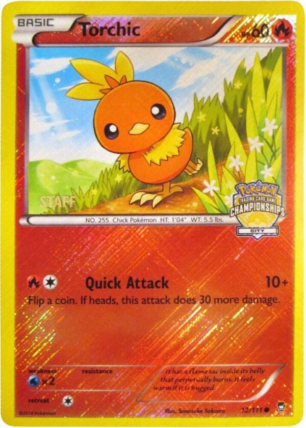 Torchic 12/111 (City Championships) [Staff] 012/111 Reverse Holofoil League & Championship Cards
