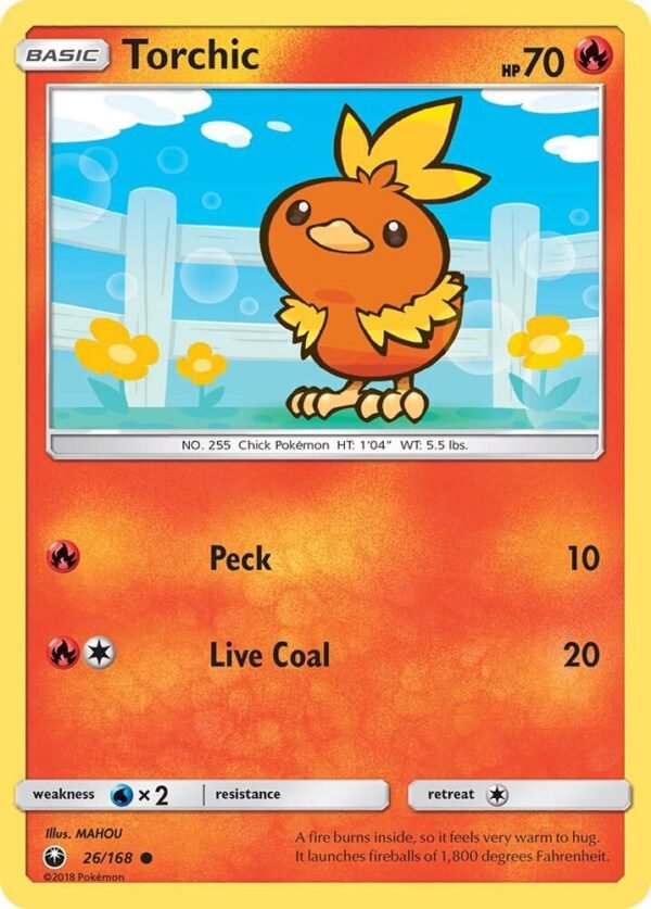Torchic (26) 26/168 Reverse Holofoil SM – Celestial Storm Torchic (26) 26/168 Reverse Holofoil SM – Celestial Storm
