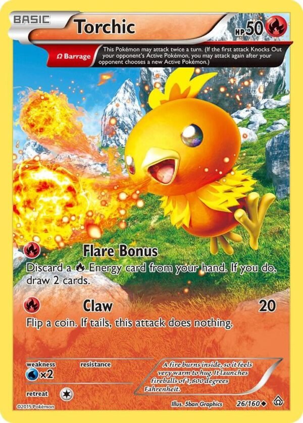 Torchic (Omega) 26/160 Reverse Holofoil XY – Primal Clash Torchic (Omega) 26/160 Reverse Holofoil XY – Primal Clash