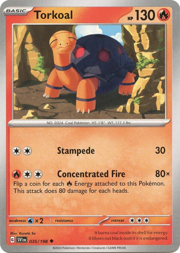 Torkoal 035/198 Reverse Holofoil SV01: Scarlet & Violet Base Set