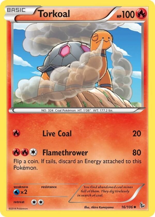 Torkoal 16/106 Reverse Holofoil XY – Flashfire Torkoal 16/106 Reverse Holofoil XY – Flashfire