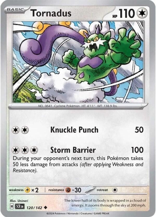 Tornadus 120/142 Reverse Holofoil SV07: Stellar Crown Tornadus 120/142 Reverse Holofoil SV07: Stellar Crown
