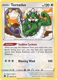Tornadus | 126/172 | Reverse Holofoil | SWSH09: Brilliant Stars