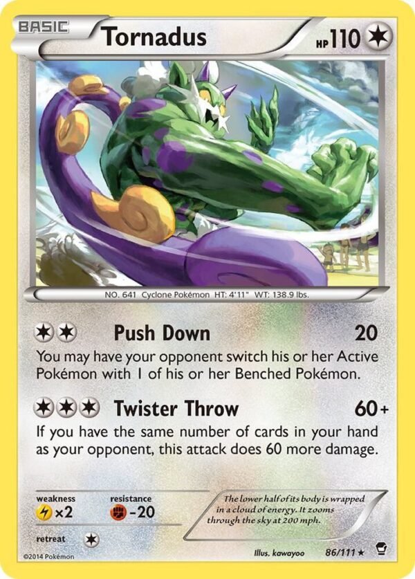 Tornadus 86/111 Reverse Holofoil XY – Furious Fists Tornadus 86/111 Reverse Holofoil XY – Furious Fists