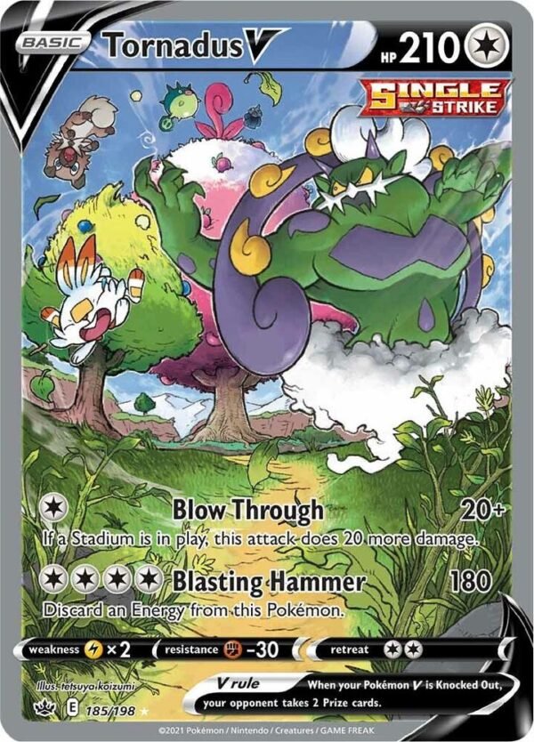 Tornadus V (Alternate Full Art) 185/198 Holofoil SWSH06: Chilling Reign Tornadus V (Alternate Full Art) 185/198 Holofoil SWSH06: Chilling Reign