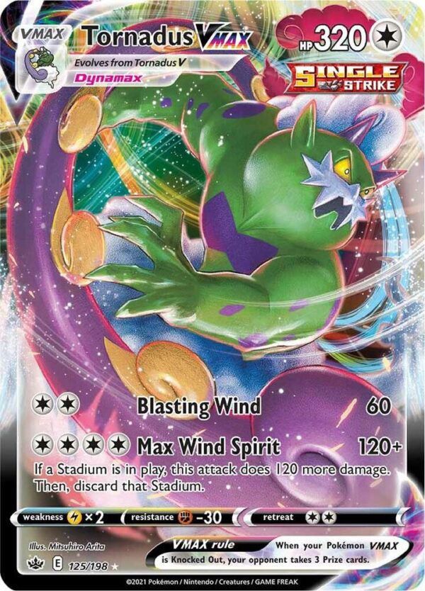 Tornadus VMAX 125/198 Holofoil SWSH06: Chilling Reign