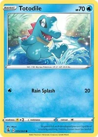 Totodile | 055/264 | Reverse Holofoil | SWSH08: Fusion Strike Totodile | 055/264 | Reverse Holofoil | SWSH08: Fusion Strike