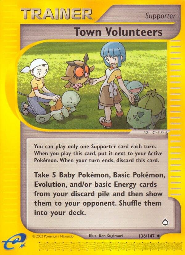 Town Volunteers 136/147 Reverse Holofoil Aquapolis Town Volunteers 136/147 Reverse Holofoil Aquapolis