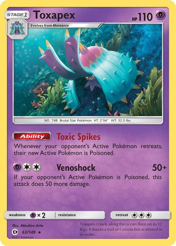Toxapex 63/149 Holofoil SM Base Set Toxapex 63/149 Holofoil SM Base Set