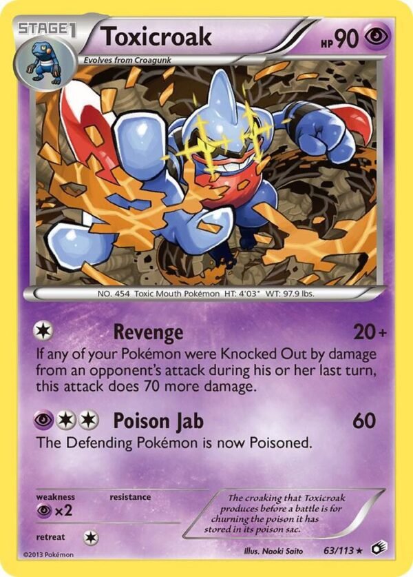Toxicroak 63/113 Reverse Holofoil Legendary Treasures Toxicroak 63/113 Reverse Holofoil Legendary Treasures
