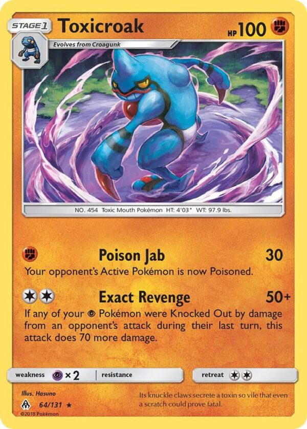 Toxicroak 64/131 Normal SM – Forbidden Light Toxicroak 64/131 Normal SM – Forbidden Light