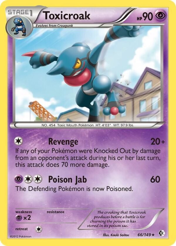 Toxicroak 66/149 Reverse Holofoil Boundaries Crossed