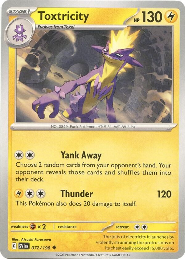 Toxtricity 072/198 Reverse Holofoil SV01: Scarlet & Violet Base Set Toxtricity 072/198 Reverse Holofoil SV01: Scarlet & Violet Base Set