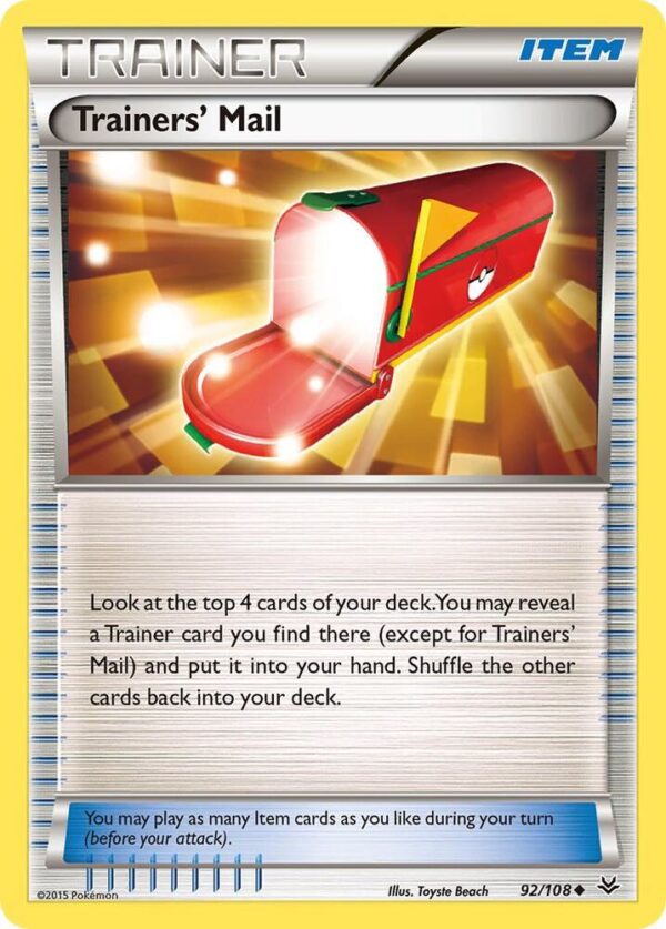 Trainers’ Mail 92/108 Reverse Holofoil XY – Roaring Skies