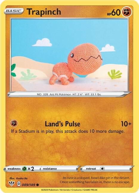 Trapinch 089/189 Reverse Holofoil SWSH03: Darkness Ablaze Trapinch 089/189 Reverse Holofoil SWSH03: Darkness Ablaze