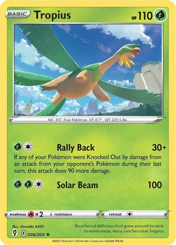 Tropius 006/203 Reverse Holofoil SWSH07: Evolving Skies